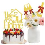 Housewarming Party Centerpiece Sticks New Home Who Dis Party Decoration for Table Gold Glitter - Retail: $9