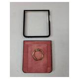 Galaxy Z Flip 7 with Card Holder, allet Phone Case with Built-in Rotate Ring Stand PU Leather Protective Kickstand Case for Women Girls Samsung Galaxy Z Flip 7 Pink - Retail: $15