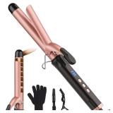 Hair Curling Wand Professional Curling Iron, Ceramic Hair Curler Wand with Heat-Resistant Glove, Dual Voltage (1 Inch) - Retail: $23
