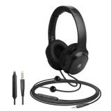 Air Tube Headphones Air Tube Headset Over The Ear Headphones Wired Airtube Headset with 3.5mm Jack - Black