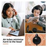 Air Tube Headphones Air Tube Headset Over The Ear Headphones Wired Airtube Headset with 3.5mm Jack - Black