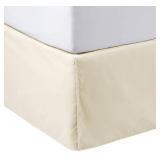 Amazon Basics Lightweight Pleated Bed Skirt, Queen, Beige, Solid - Retail: $10