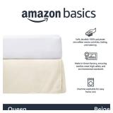 Amazon Basics Lightweight Pleated Bed Skirt, Queen, Beige, Solid - Retail: $10