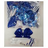 S4 Pcs Cheerleader Costumes for Women Adults Cheer Uniform Outfit for 2025 Halloween(Small,Blue) - Retail: $24