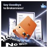 iPhone 17 Pro Camera Lens Protector - [12FT Shatterproof Military Grade] [Strong Adsorption] Top 9H+ Tempered Glass Camera Screen Full Protective Cover Case Friendly,Cosmic Orange - Retail: $15