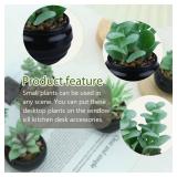 6 Pcs Green Artificial Succulent Plants in Black Plastic Pots Mini Faux Succulent Plants Indoor Room Decor Aesthetic Bedroom Shelf Desk Bathroom Office Table Home Decoration - Retail: $10