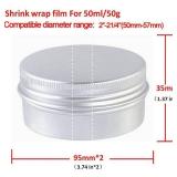 200pcs Clear Perforated Shrink Bands for 50g Aluminum Jar, Easy to Use, Make Products More Professional (For 50g Aluminum Jar).  COUNT MIGHT NOT BE 200. - Retail: $10