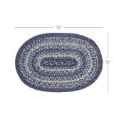VHC Brands Farmhouse Great Falls Blue Table Placemat, Blue White, Jute Blend, Oval, 10x15 Inches - Retail: $12