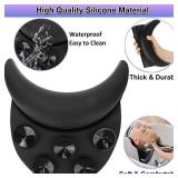 Shampoo Bowl Neck Rest for Sink, Silicone Neck Rest Cushion with Suction Cup, Non-Slip Hair Washing Sink Neck Support for Wash Basin with Hair Dye Gloves - Retail: $12