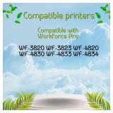 822XL Ink Cartridges Combo Pack for 822 XL for Workforce Pro WF-3820 WF-3823 WF-4820 WF-4830 WF-4833 WF-4834 Printer 3 Black 1 Cyan 1 Magenta 1 Yellow - Retail: $53