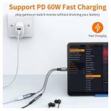 USB C to 3.5mm Headphone and Charger Adapter, 2-in-1 USB Type C to Aux Jack Dongle Cable with PD 60W Fast Charging for iPhone 15 16 17 Pro Max Air, Samsung Galaxy S23 S24 S25 Ultra, Note 20, iPad Pro 
