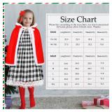 Set of 5 Pcs Christmas Costume for Women Christmas Gingham Dresses Velvet Hooded Cape Tights Gloves Bow for Girl (Medium) - Retail: $43