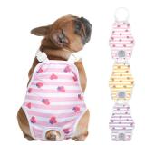 3 Pack Washable Female Dog Diaper Onesie Sanitary Pantie with Adjustable Suspender, Reusable Fixed Doggie Diapers, Super Absorbent Leakproof for Small Medium Dog in Heat Cycle M - Retail: $21