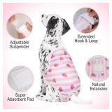 3 Pack Washable Female Dog Diaper Onesie Sanitary Pantie with Adjustable Suspender, Reusable Fixed Doggie Diapers, Super Absorbent Leakproof for Small Medium Dog in Heat Cycle M - Retail: $21