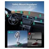ESR for MagSafe Car Mount, Dashboard Magnetic Phone Holder for Car, 360Â° Rotation,Car Phone Holder Mount for iPhone 17/16/16e/15/14/13/12, Galaxy S25, Pixel 10, Strong Magnets(with 2 Metal Rings)