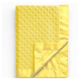 Baby Soft Minky Polyester Blanket with Satin Backing Baby Gifts for Boys and Girls (Yellow, 30x 40) - Retail: $20