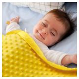 Baby Soft Minky Polyester Blanket with Satin Backing Baby Gifts for Boys and Girls (Yellow, 30x 40) - Retail: $20