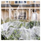1000 sqft Spider Webs Halloween Decorations Bonus with 30 Fake Spiders, Super Stretch Cobwebs for Halloween Indoor and Outdoor Party Supplies
