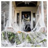 1000 sqft Spider Webs Halloween Decorations Bonus with 30 Fake Spiders, Super Stretch Cobwebs for Halloween Indoor and Outdoor Party Supplies