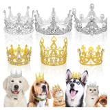 5 Pcs Dog Crown Headband Puppies Rabbit Cat Hat for Birthday Party Rhinestone Faux Pearl Crown with Adjustable Strap for Pet Wedding Adoption Celebration Hair Accessories Photo Prop - Retail: $19
