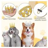 5 Pcs Dog Crown Headband Puppies Rabbit Cat Hat for Birthday Party Rhinestone Faux Pearl Crown with Adjustable Strap for Pet Wedding Adoption Celebration Hair Accessories Photo Prop - Retail: $19