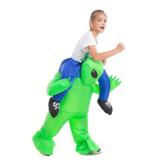 Inflatable Alien Costume Toddler Boys Girls, Blow Up Riding Alien Abduction Cosplay Kids Child, Carrying Me Holding Man Halloween Clothes Children 2345T, Green - Retail: $24