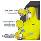 Hazmat Suit Disposable Coverall | Heavy Duty Full Body Paint Coverall & Suit Sizes - Large, Yellow, 1 - Retail: $7