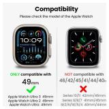 Rugged Band and Case Compatible with Apple Watch Ultra 3 2 1 49mm, iWatch TPU Sport Strap with Shockproof PC Frame Bumper for Man - Retail: $27