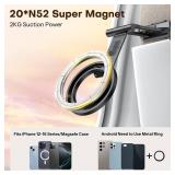 TP02 360°Rotating for MagSafe Tripod, Adjustable Aluminum Magnetic Phone Tripod for iPhone 17/16/15/14 Pro Max Air, Foldable Cell Phone Stand Fits Vlog, Gym, Travel Essentials Accessories - Retail: $