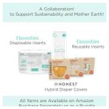 Honest Hybrid Cloth Diaper Covers with Pocket-Sling, Medium (12-25 Pound), Stops Nighttime Leaks, Use with Boosties Disposable or Reusable Insert, 3 Pack of Cotton Muslin Covers - Retail: $20