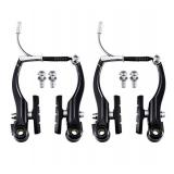 Free-fly 1 Pair Bike Brakes Mountain Bike V Brakes Set, Including V Brake for Front and Rear Wheel, Fit for Most Bicycle, Road Bike, MTB, BMX (Black) - Retail: $15