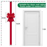 14.2 Ft Extra Large Christmas Front Door Warping Bow, Adjustable Red Christmas Doors Ribbon Bow with Buckle, Giant Christmas Door Wreath Bows for Cabinet Door Home Festival Decor - Retail: $12