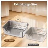 Aothey Rabbit Litter Box, Extra Large Bunny Litter Box with 304 Stainless Steel Sifting Tray & Hooks, Rabbit Litter Box, Easy to Clean and Odor Control (17.7'x13.8'x5.9') - Retail: $69'