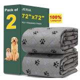 2 Pack 72x 72' Waterproof Non Slip Wee Wee Pad Reusable Washable Pee Pads for Dogs Absorbent and Leakproof Training Mats for Potty, Bed, Sofa, Potty Training - Retail: $46'