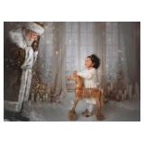 Kate Winter Wonderland Backdrop Snowy Window Scene Candlelight Warmth Photo Background for Romantic Photography Studio Props, 10x6.5ft - Retail: $85