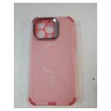 ESR for iPhone 15 Pro Max Case with Stand, 23 ft Military-Grade Drop Protection, Heavy Duty Magnetic Phone Case, Compatible with MagSafe Accessories, Cyber Series, Pink - Retail: $22