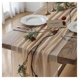 Deep Beige Cheesecloth Table Runner Rustic Boho Gauze 120 Inch 10 FT Cheese Cloth for Wedding Baby Shower Bridal Shower Birthday Engagement Party Long Sheer Home Decorations - Retail: $10
