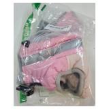 Dog Coat Warm Dog Winter Coat Waterproof Dogs Jacket with Harness Built in Reflective Pet Fleece Vest Zip-Up Cold Weather Coats for Small Dogs Turtleneck & Windproof Coats Chihuahua Pink XS - Retail: 