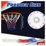 4 Pcs Small Net Replacement for 8 Loops Mini Basketball Hoop, Rainproof Sunscreen for All-Weather 8-10.25' Rims Basketball Hoop Net for Indoor and Outdoor Replacement Net - Retail: $6'