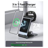 Wireless Charger 3 in 1 Wireless Charging Station Foldable Wireless Charger Stand for Samsung Phone Galaxy Watch & Galaxy Buds - Retail: $30