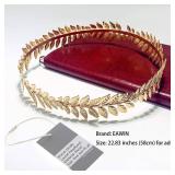 Roman Emperor Crown Laurel Wreath Gold Leaf Headband Toga Costume Accessory Caesar Circlet Wedding Headpiece - Retail: $9