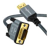 HDMI to VGA Cable 3.3FT. Aluminum Alloy Shell Nylon Braided & Gold-Plated Support 1080P/60HZ - Retail: $8