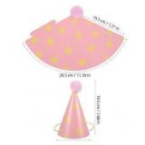 16pcs Birthday Party Cone Hats for Kids: 7 inch Pom Poms Party Supplies & Decorations Paper Colorful Hat for Toddler Girls Boys Baby Shower Photo Props - Retail: $20
