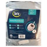 Serta Luxuriously Soft Plush Electric Blanket Fast Heating Cozy Cover, Safety Auto Shut Off Timer, Low EMF, Multi Heat Setting, ETL Certified, Machine Washable, Sea Blue Full (84 in x 77 in) - Retail: