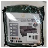 Squared Jacquard Design Extra Wide 75 - 100', Reclining 2 Seater Sofa, Extra Wide 6-Piece Reclining Loveseat Slipcover, Reclining Sofa Covers, Thick, Soft, Washable (Retro Green) - Retail: $35'