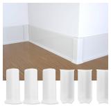 Self Adhesive Baseboard Corner Blocks, 4inch(Width)3 Inside + 3 Outside Corners-Connector Between The Wall Base Cove Base Rubber Moulding Trim, Perfect Match for Our S100 Baseboard(White) - Retail: $1