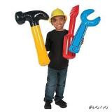 Fun Express Hammer, Screw Driver, and Wrench Inflatable Tool Set- Great for a Construction Party - Multicolour - Retail: $15