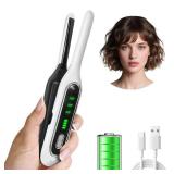 Cordless Mini Flat Iron, 3/10 Pencil Hair Straightener for Short Hair, Pixie Cut & Bangs, Portable Dual Voltage Travel Curling Iron - Retail: $54'