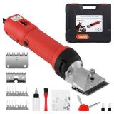 DUCKBOY Heavy Duty Clippers for Thick Coats Animals, 500W Professional Electric Shearing Machine for Horse Pony Cattle and Large Dogs Livestocks Grooming, 6 Speed & 2 Detachable Shearing Blades - Reta