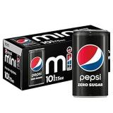 Pepsi Cola Zero Sugar Soda Pop 7.5 fl oz 10 Pack Mini Cans Pepsi Cola Zero Sugar Soda Pop 7.5 fl oz 10 Pack Mini Cans